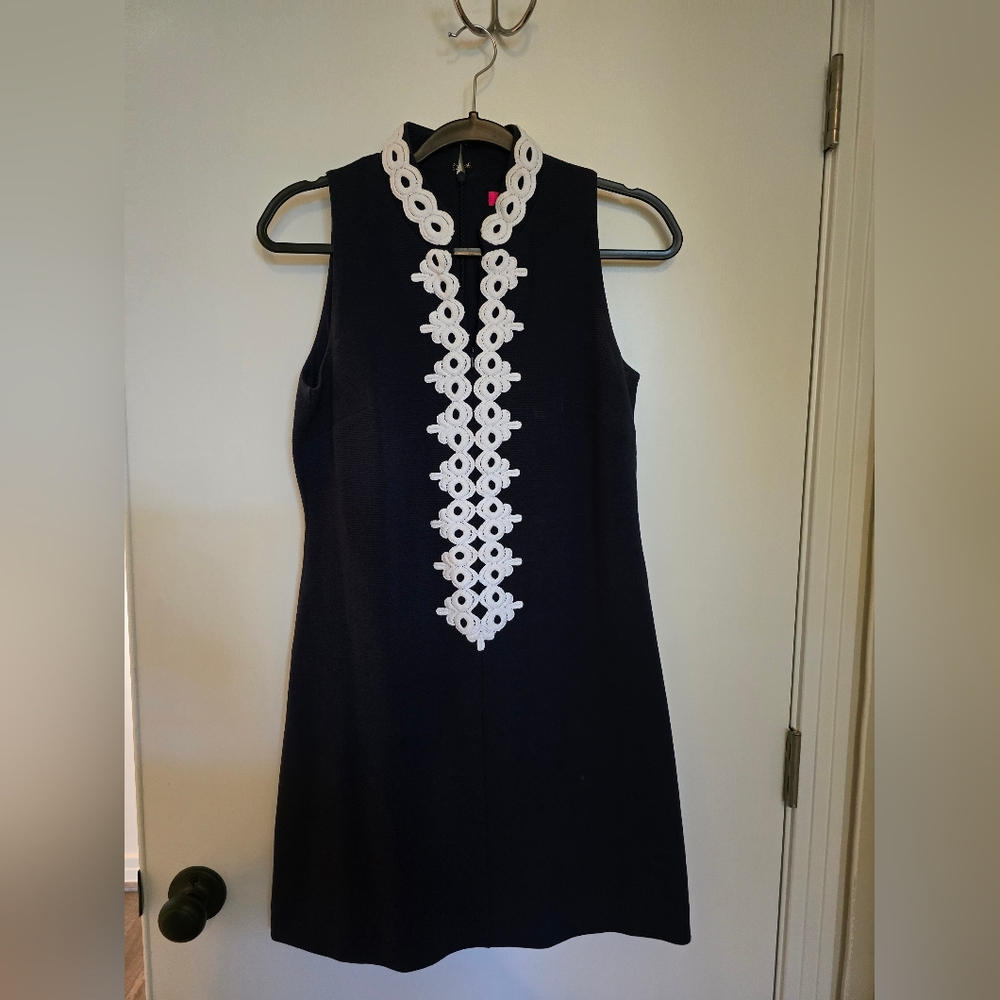 Lilly Pulitzer Dark Blue Dress with White Detailing